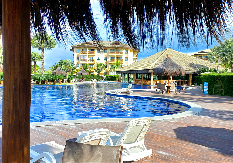 Estudio en VG Sun Cumbuco con balcón y vista al mar