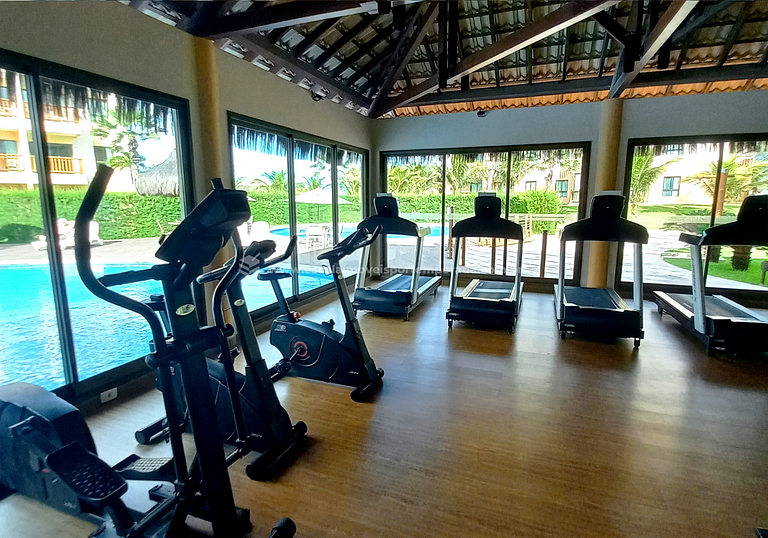 Estudio en VG Sun Cumbuco con balcón y vista al mar