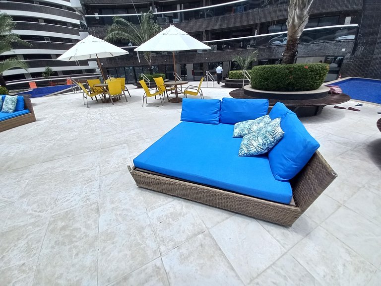 Apartamento amplo telado no Landscape Beira Mar