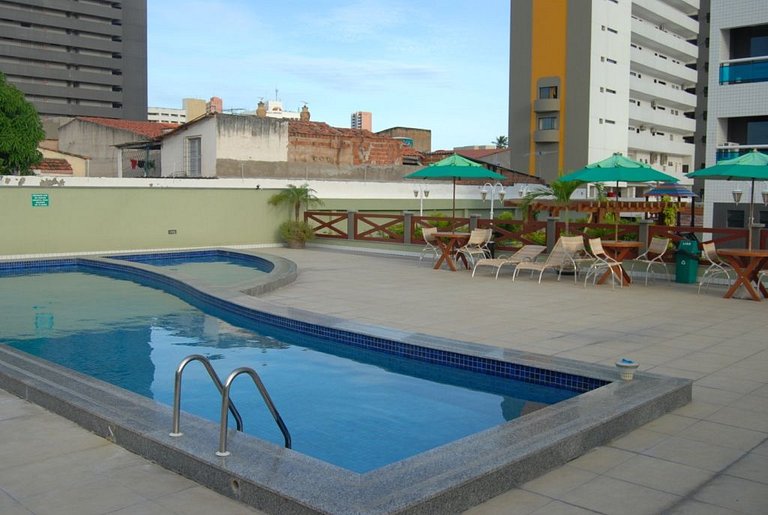 Praia de Iracema Vista Mar 3Q, Piscina, Academia