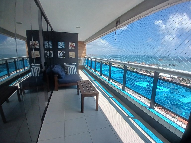 Praia de Iracema Vista Mar 3Q, Piscina, Academia