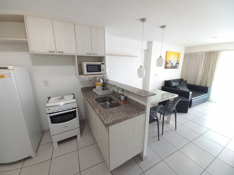 1304T1 Beach Class 2Q Vista Cidade Andar Alto