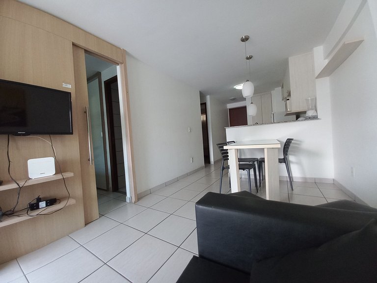 1304T1 Beach Class 2Q Vista Cidade Andar Alto