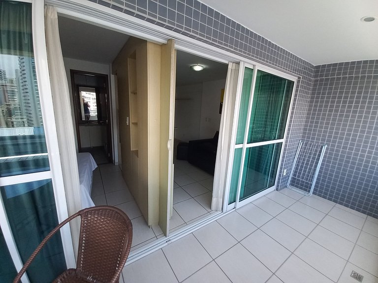 1304T1 Beach Class 2Q Vista Cidade Andar Alto