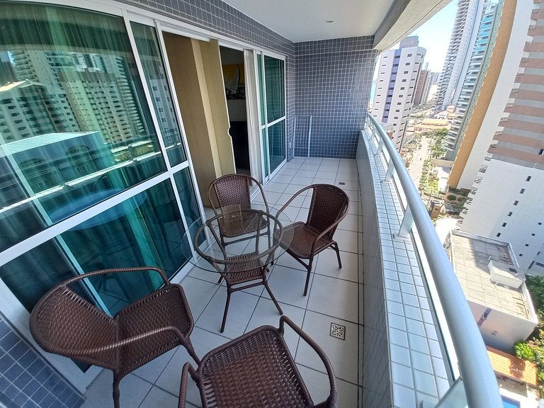 1304T1 Beach Class 2Q Vista Cidade Andar Alto