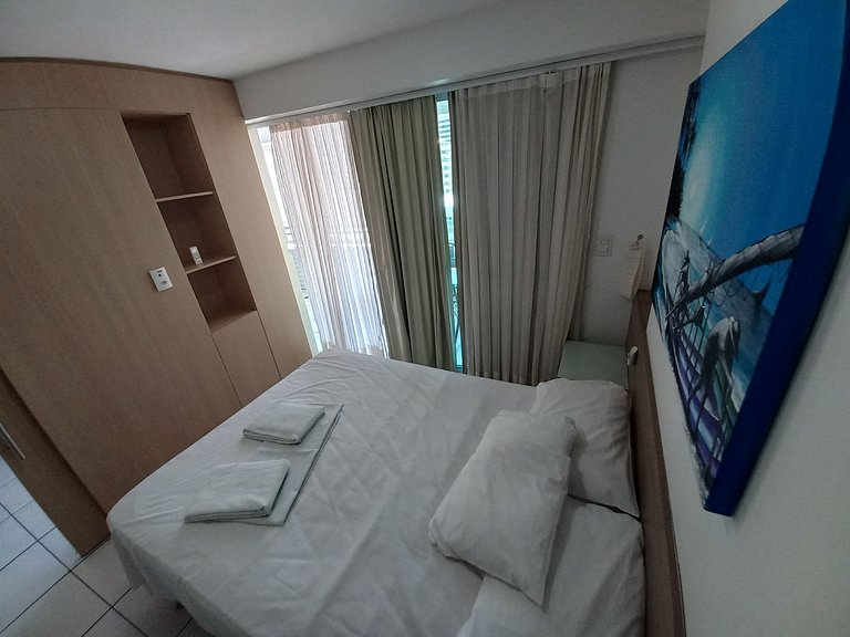 1304T1 Beach Class 2Q Vista Cidade Andar Alto
