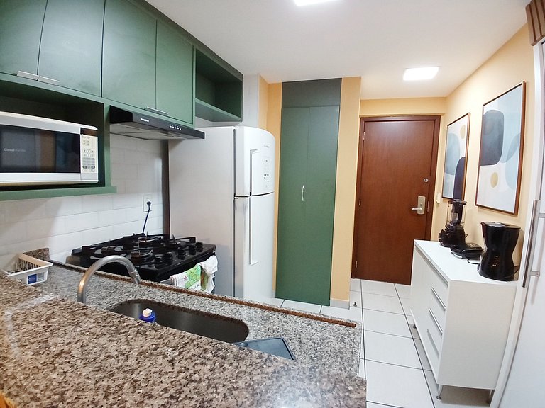 Apto 2Q Beach Class | Vaga + WiFi + Climatizado