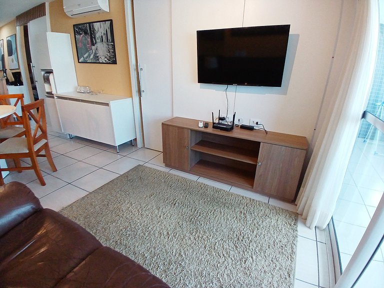 Apto 2Q Beach Class | Vaga + WiFi + Climatizado
