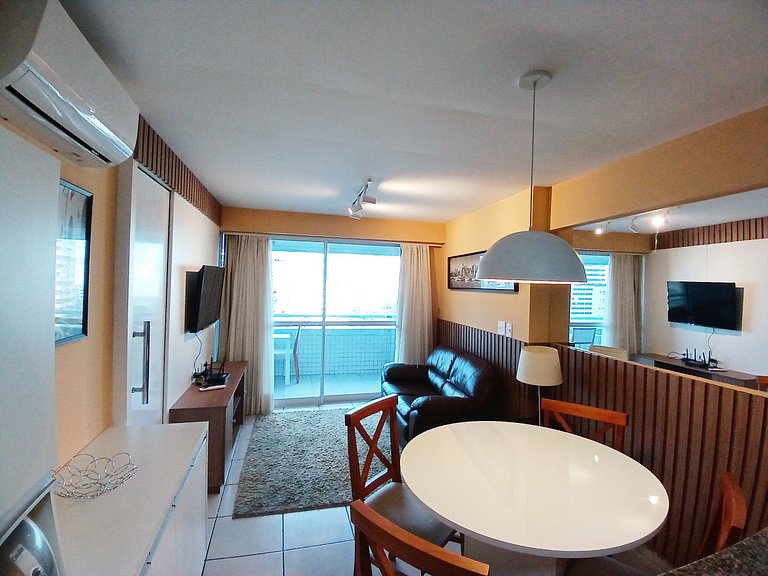 Apto 2Q Beach Class | Vaga + WiFi + Climatizado