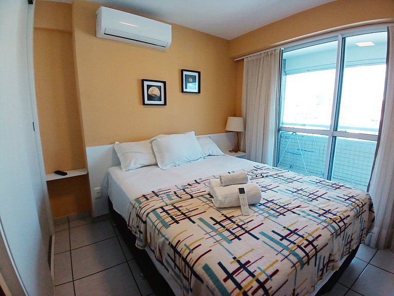 Apto 2Q Beach Class | Vaga + WiFi + Climatizado