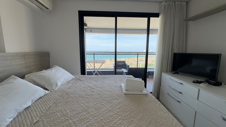 Apartamento amplo telado no Landscape Beira Mar