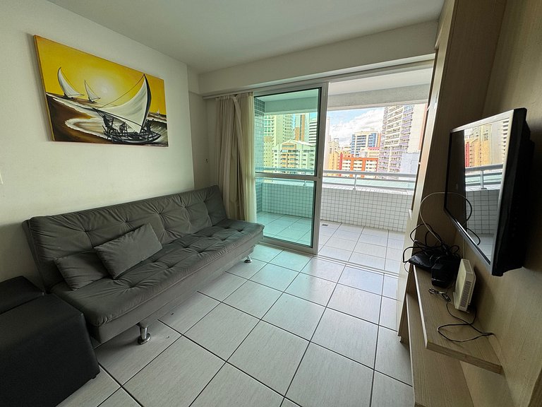 1304T1 Beach Class 2Q Vista Cidade Andar Alto