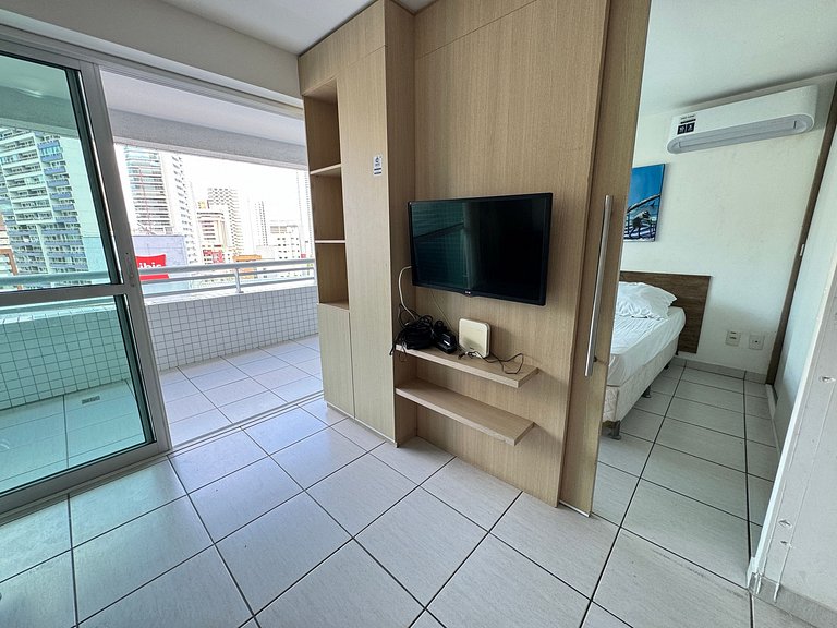 1304T1 Beach Class 2Q Vista Cidade Andar Alto