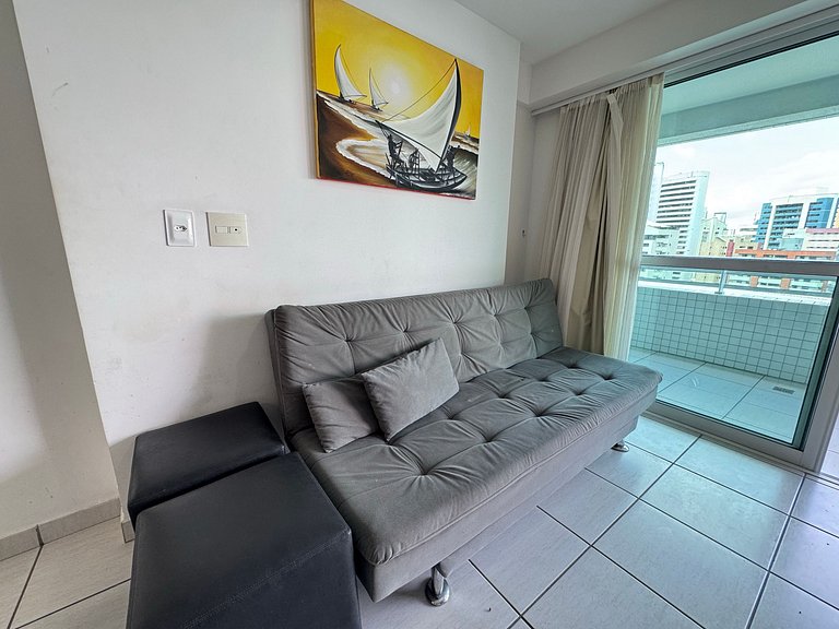 1304T1 Beach Class 2Q Vista Cidade Andar Alto