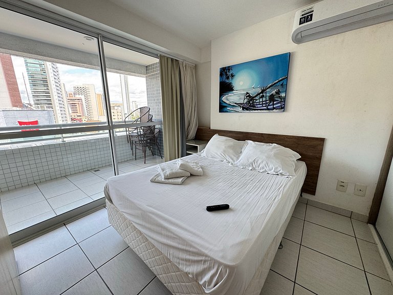 1304T1 Beach Class 2Q Vista Cidade Andar Alto