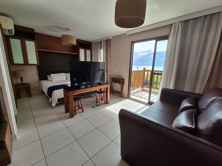 Estudio en VG Sun Cumbuco con balcón y vista al mar