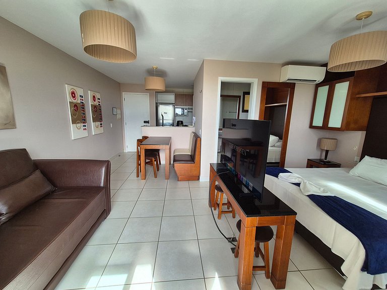 Estudio en VG Sun Cumbuco con balcón y vista al mar